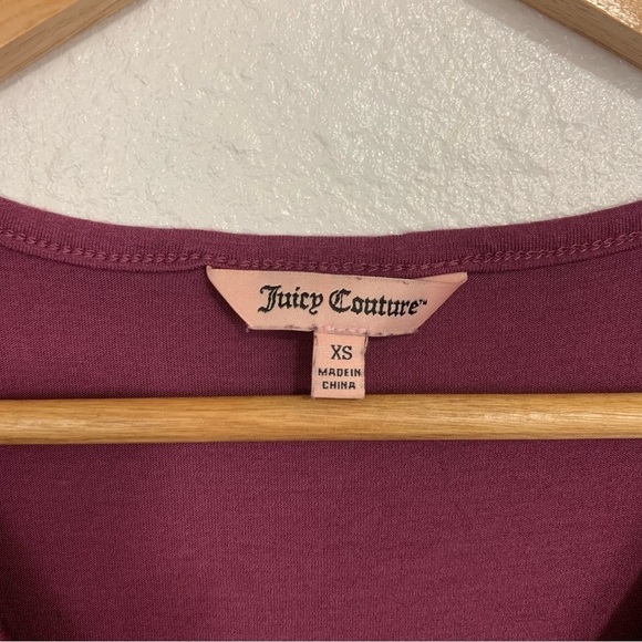 Juicy Couture Y2K Plum A-Line Ruffle Hem Midi Dress Size XS - Picture 4 of 8